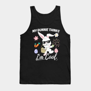 Funny Quotes, My Bunny Thinks I'm Cool, Easter design kids Tank Top
